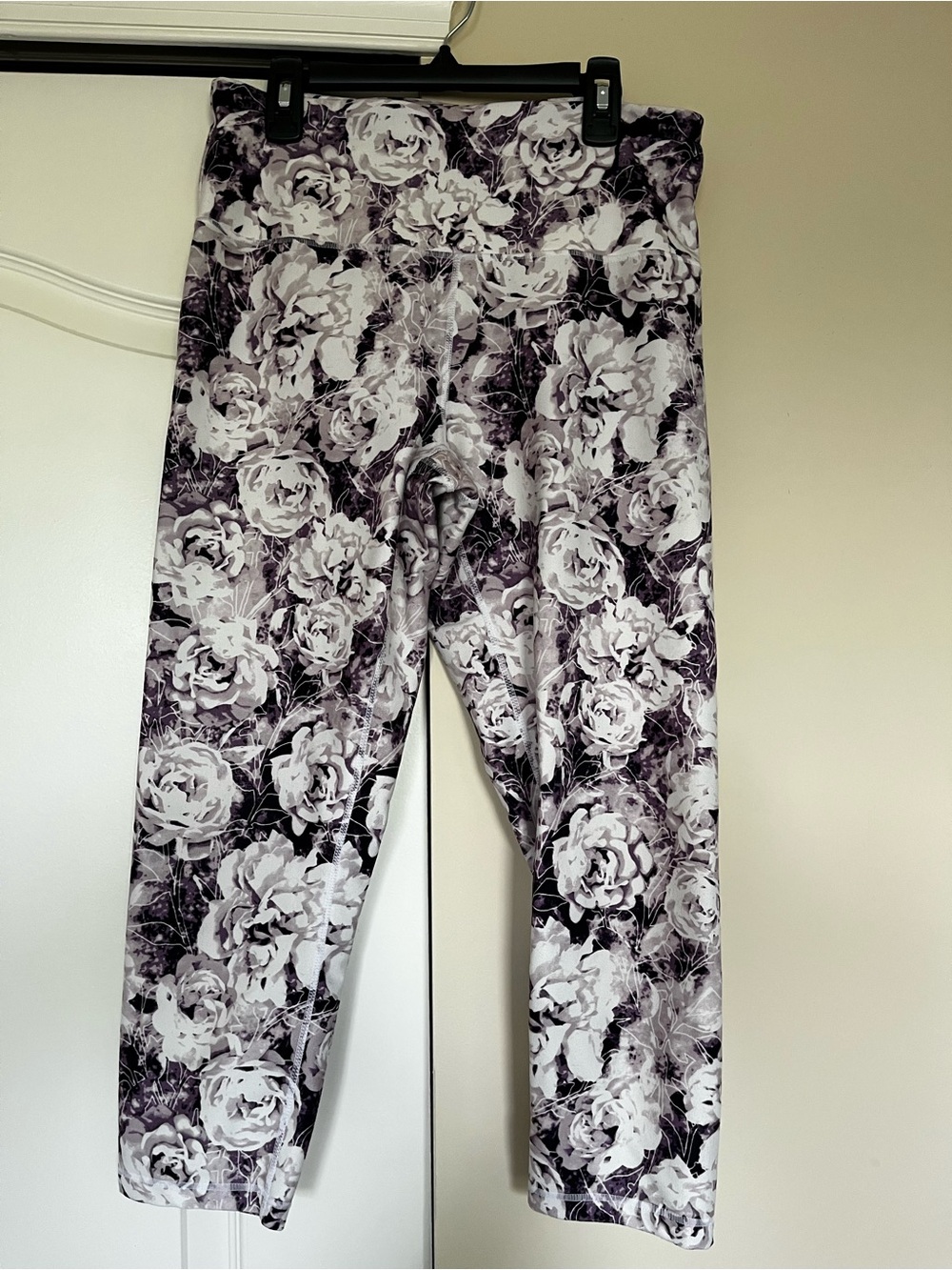 Balance Collection Floral Print Leggings in Black and White